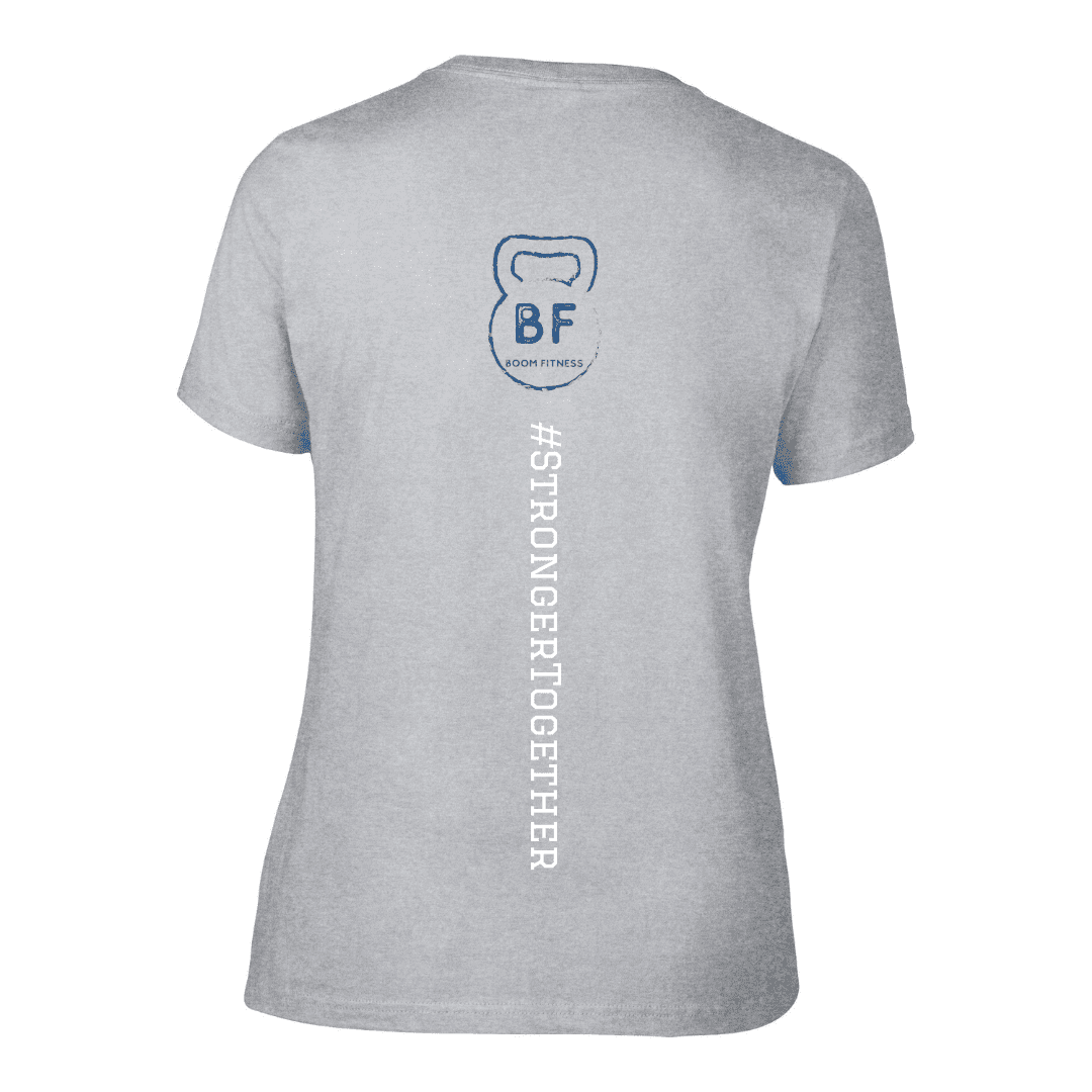 Boom fitness Cotton t-shirt Ladies Heather Grey Back