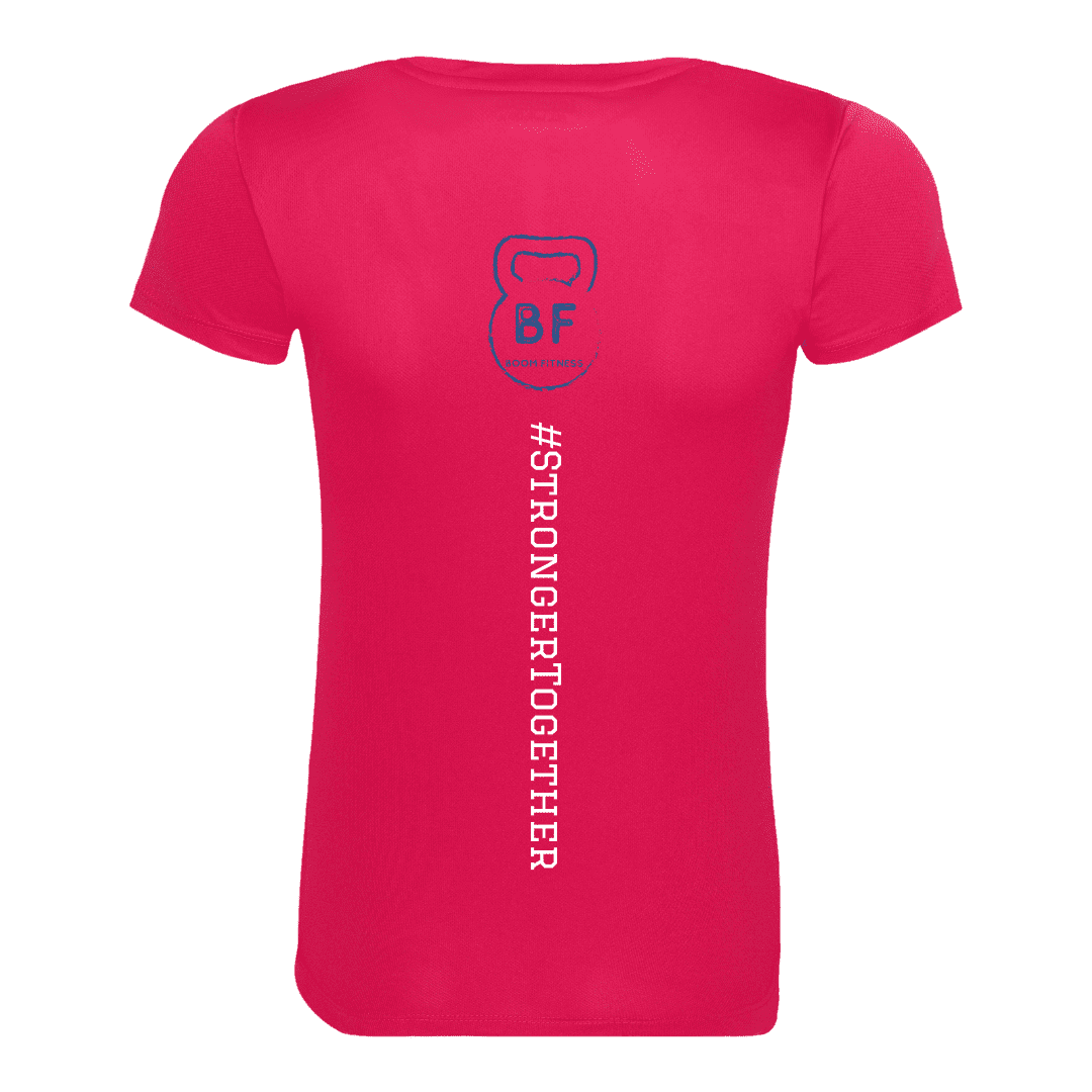 Boom fitness Cotton t-shirt Ladies Hot pink Back