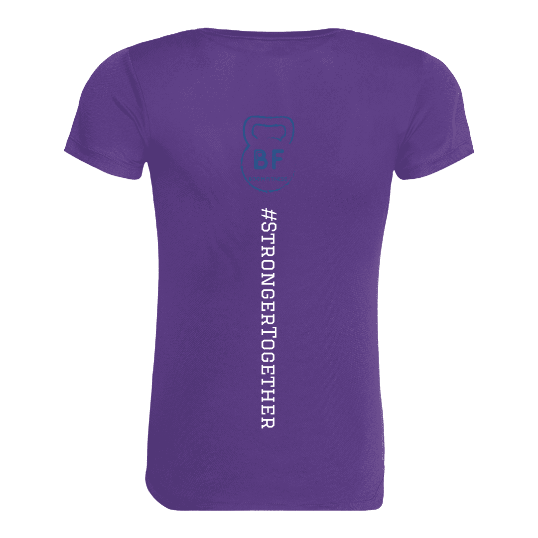 Boom fitness Cotton t-shirt Ladies Purple Back