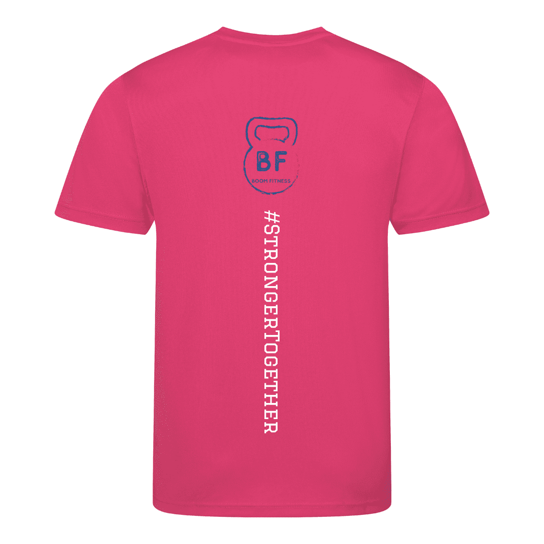 Boom fitness Cotton t-shirt Men Hot pink Back