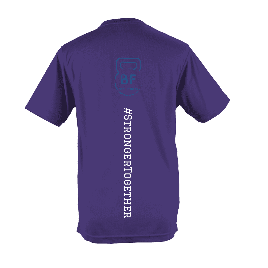 Boom fitness Cotton t-shirt Men Purple Back