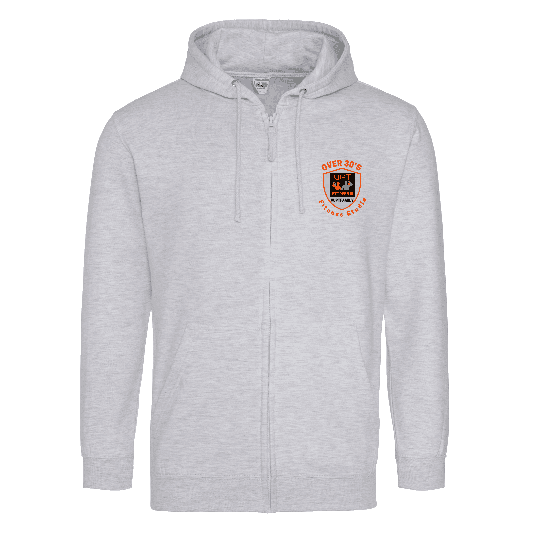 Zip Hoodie Front - Grey