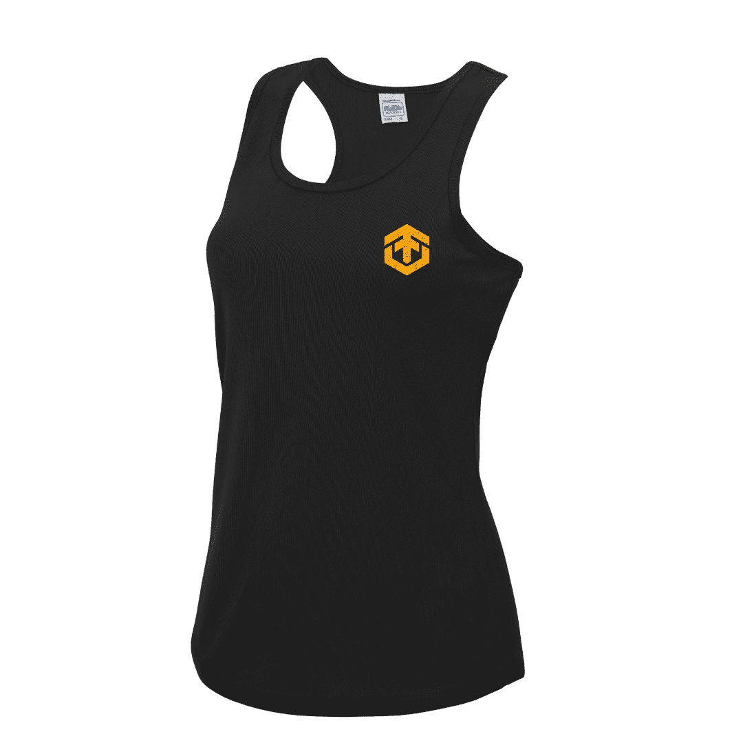 Ladies Vest Black Front (2)
