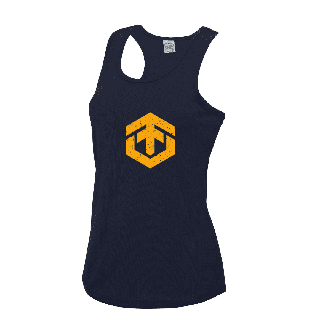 Ladies vest Navy blue Front (3)