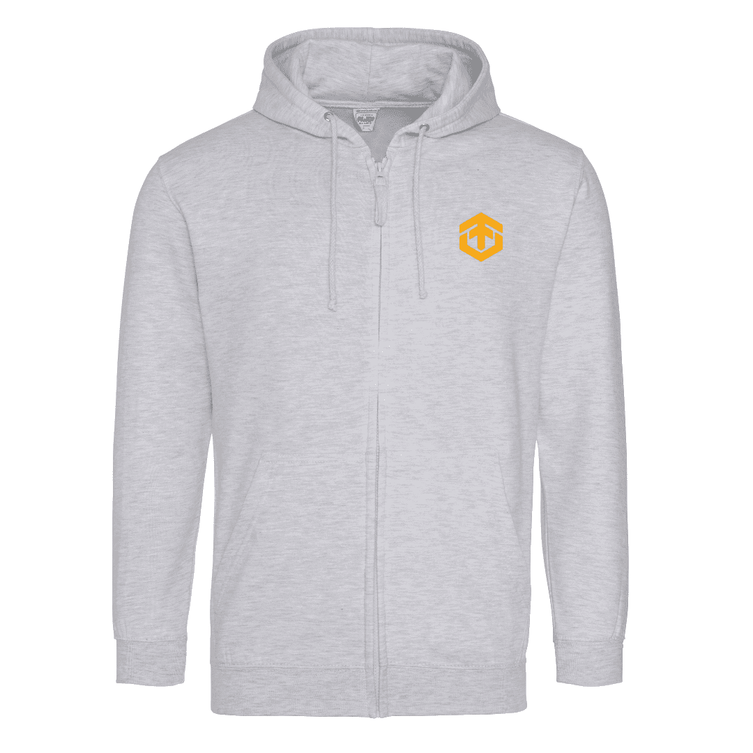 Zip Hoodie Light Grey Front (2)