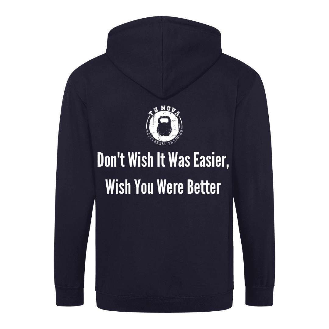 Zip hoodie Navy Blue back