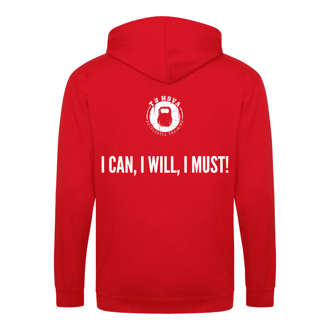 Zip hoodie Red back (2)